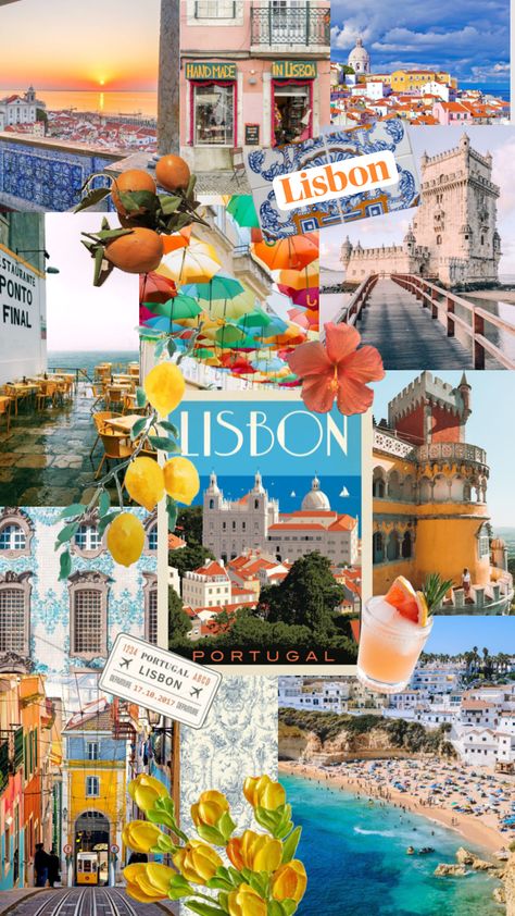 Beaches In Lisbon Portugal, Lisbon Portugal Aesthetic Wallpaper, Lisbon Portugal Summer, Portugal Vision Board, Portugal Wallpaper Iphone, Portugal Aesthetic Vintage, Portugal Background, Portugal Moodboard, Lisbon Wallpaper