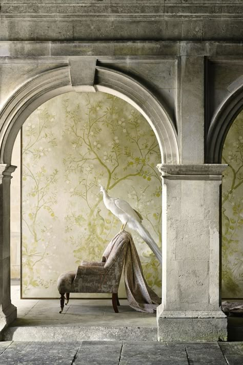 Zoffany Wallpaper, Forest Mural, Windows Wallpaper, Chinoiserie Style, Wallpaper Direct, Wallpaper Collection, Exotic Birds, Blossom Trees, Wallpaper Living Room