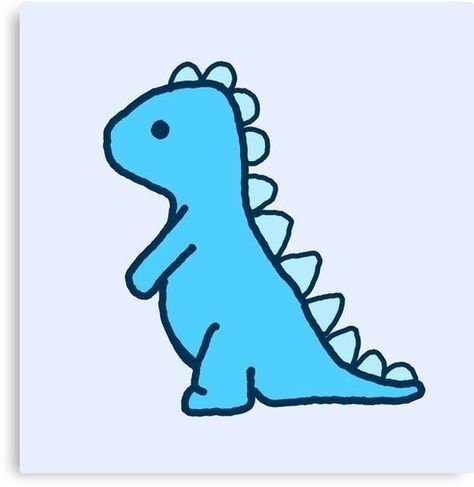 Dino Homescreen, Blue Drawings Easy, Dinosaur Painting Easy, Easy Dinosaur Painting, Dinosaur Painting Acrylic, Random Things To Paint, Blue Painting Ideas Easy, Dinosaur Canvas Painting, Cute Paintings Easy