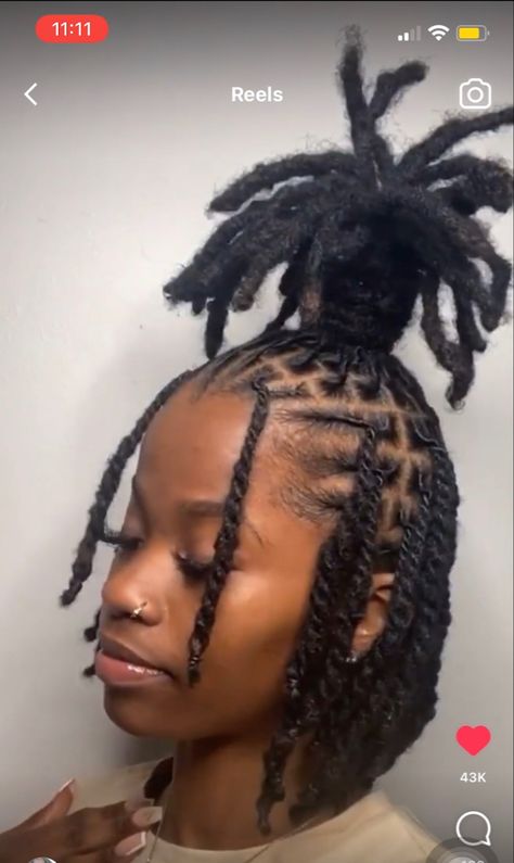 Half Up Half Down Loc Styles, Jayne Matthews, Locs Ideas, Short Dreadlocks Styles, Dreads Styles For Women, Sprinkle Sprinkle, Good Haircut, Braids Styling, Beautiful Dreadlocks