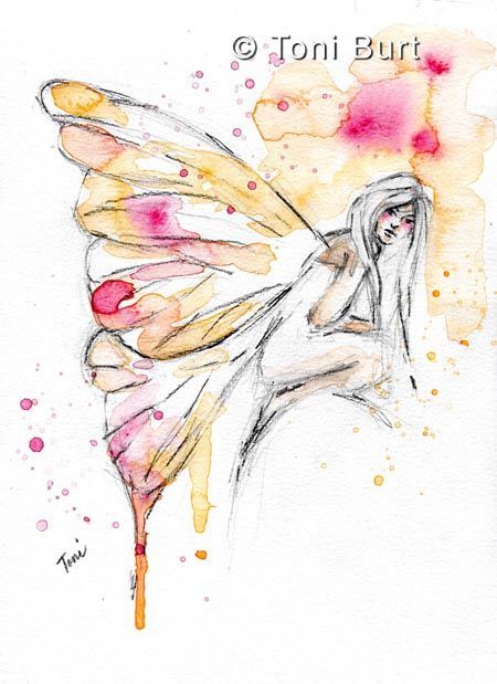 Fairy Pictures Drawing, Watercolour Art Ideas Creative, Watercolor Fairy Tattoo, Watercolor Fairy Painting, Watercolour Fairies, Watercolor Fairies Painting, Watercolour Fairy Art, Fairy Watercolor Painting, Watercolour Fairy