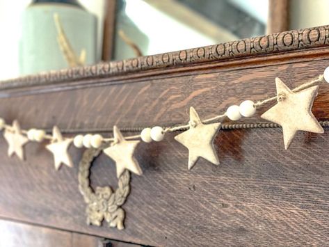 Star Clay Garland, Air Clay Garland, Wooden Star Garland, Air Dry Clay Christmas Garland, Polymer Clay Garland, Air Dry Clay Garland, Clay Christmas Garland, Clay Star Garland, Ceramic Garland