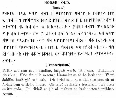 Futhark Old Norse Language, Norse Aesthetic, Danish Vikings, Scandinavian Culture, Viking Tattoo Symbol, Scandinavian Heritage, Runic Alphabet, Lords Prayer, Hebrew Alphabet