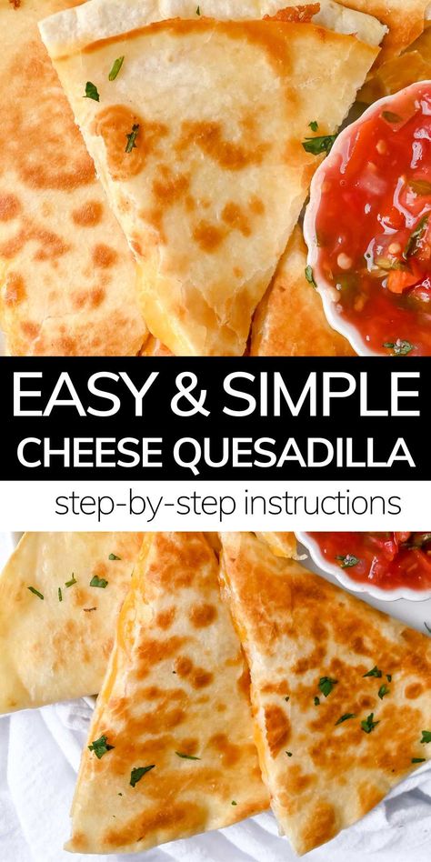 Keto Cheese Quesadilla, Pan Fried Quesadilla, One Pan Quesadilla Recipes, Cheesy Quesadilla Recipes, How To Make Casadillas, Ham And Cheese Quesadilla Recipes, Garlic Cheese Quesadilla, Air Fried Quesadilla, Quesadilla Buffet