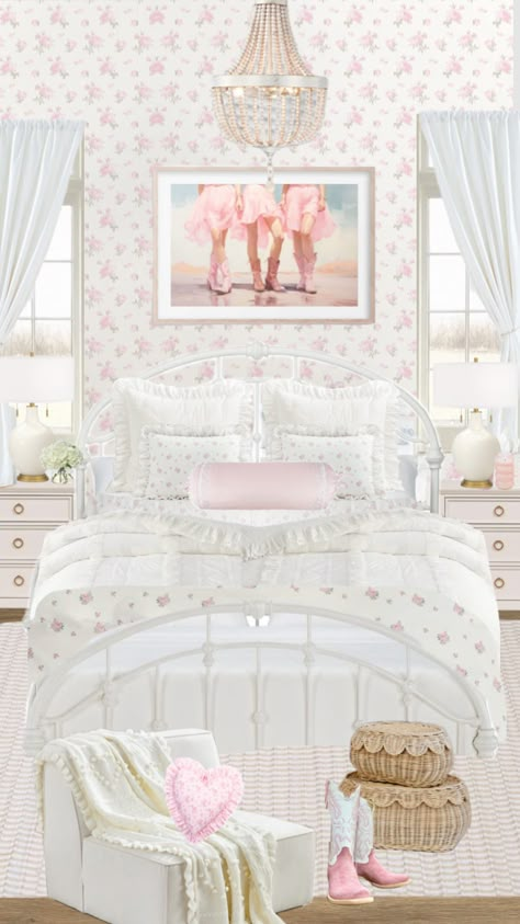 Southern Bedroom, Sorority House Rooms, Bedroom Floral, Loveshack Fancy, Dream Dorm Room, Fancy Bedroom, Inspired Bedroom, Kids Bedroom Inspiration, Love Shack Fancy