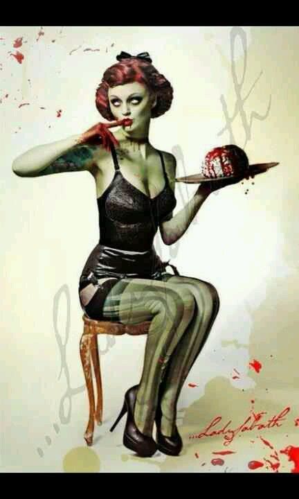 Zombie pinup Zombie Pin Up, Arte Zombie, Halloween Pin Up, Arte Pin Up, Zombie Art, Pin Up Photos, Chandler Riggs, Zombie Girl, Psychobilly