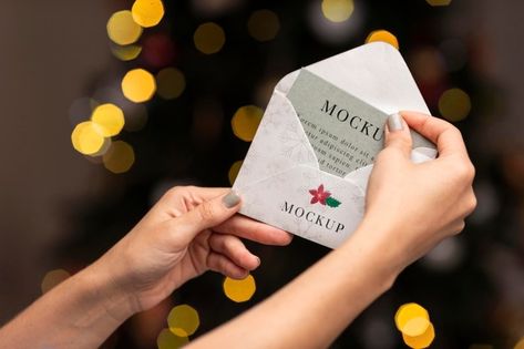 Hand Holding Envelope, Reference Drawing, Hands Holding, Hand Holding, Free Psd, Christmas Card, Holding Hands, Mockup, Close Up