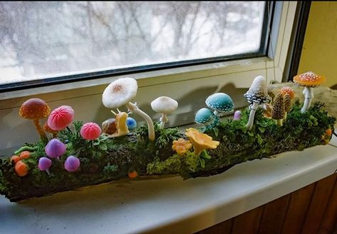 Mushroom Lamps, Tiara Accessories, Glowing Mushrooms, Mushroom Crafts, Mushroom Lights, Mushroom Decor, Fairy Garden Diy, Mushroom Lamp, Mushroom Art