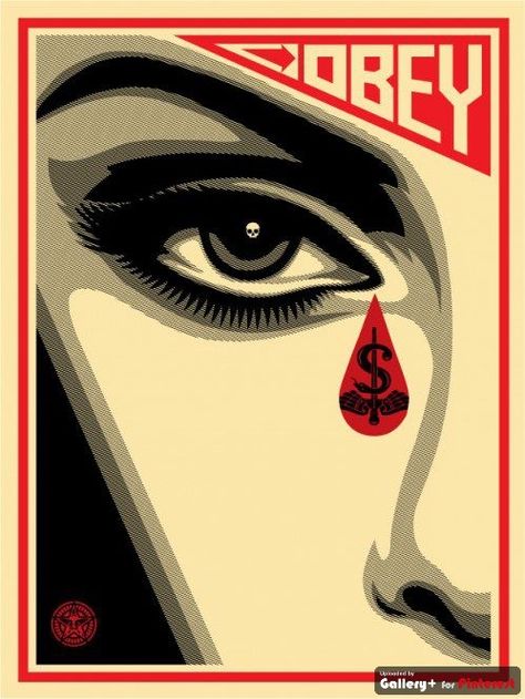 I'm a huge admirer of Sheperd Fairey. I like his use of minimal colours and creating the most impact visual. Shepard Fairy, Shepard Fairey Art, Shepard Fairey Obey, Obey Art, Propaganda Art, Shepard Fairey, Arte Cyberpunk, Propaganda Posters, Street Artists