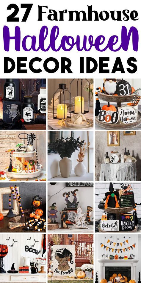 Transform your space into rustic & spooky Halloween decorations with our collection of farmhouse Halloween Decoration Ideas. From Farmhouse outdoor decorations to living room decor ideas, our haunted farmhouse vibes will enchant your space. Elevate your Halloween front porch with Halloween wreaths and vintage Halloween signs, & farmhouse witch decor that capture the essence of the season. Create an unforgettable ambiance with our curated collection of Farmhouse Halloween Decor ideas. Farmhouse Halloween Decor, Halloween Table Centerpieces, Cheap Halloween Decorations, Halloween Decoration Ideas, Halloween Decor Ideas, Fun Halloween Food, Pumpkin Display, Creepy Halloween Decorations, Farmhouse Halloween