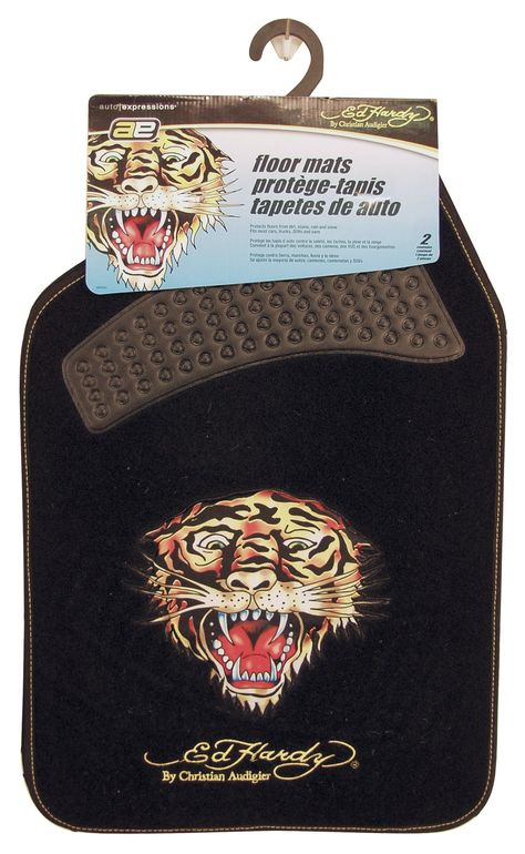 PRICES MAY VARY. Features Ed Hardy By Christian Audigier Tiger design Protect your car's carpet Carpet mat with a non-skid back One pair of front mats per package Fits most cars Ed Hardy Tiger, Car Interior Diy, Car Deco, Pimped Out Cars, Car Carpet, Mazzy Star, Girly Car, Car Goals, Pt Cruiser