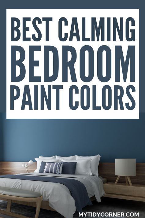 Discover the best calming paint colors for the bedroom to help you make an informed choice. here are the most soothing bedroom colors. Learn about the best relaxing paint color ideas for bedroom walls. Blue Paint Room Ideas Bedrooms, Best Bedroom Blue Paint Colors, Master Bedrooms Color Ideas, Loft Bedroom Paint Ideas, Cozy Bedroom Paint Colors Accent Wall, Shades Of Blue For Bedroom Walls, Small Bedroom Blue Walls, Interior Bedroom Colors, Colors For Bedroom Walls Relaxing