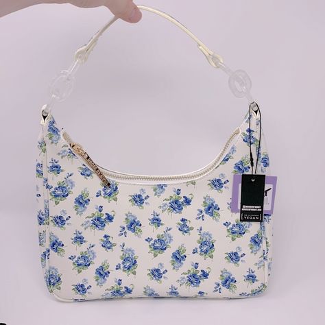 Nwt How We Are Original Shoulder Bag House Of Want H.O.W. Blue Floral Purse New With Tag! Very Tiny Mark! View Last Picture! Includes Tote Bag! Color: White And Blue Dream Handbags, Bag House, Pretty Purses, Blue Handbag, Rose Bag, Quilted Shoulder Bag, Floral Purse, Girly Bags, Floral Bags