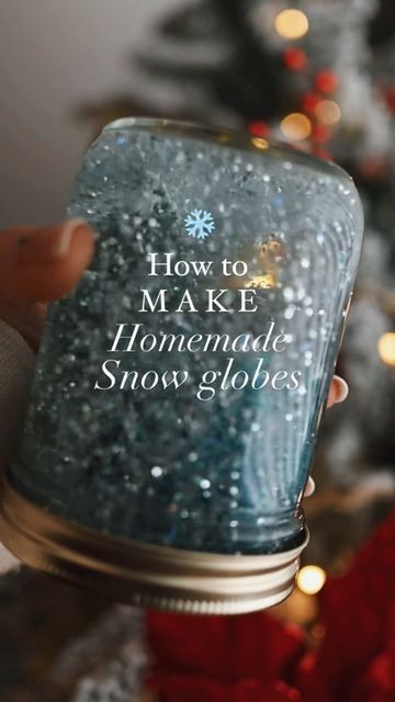 Allison on Instagram: "Looking for a fun, EASY and affordable craft to do this holiday season? ❄️✨🫙 These homemade snow globes are perfect for all ages and bring me right back to my own childhood! 🥹🫶 Did you ever make these growing up?! Let me know what you plan on putting inside of yours this year! 😍❄️🫙 #christmascrafts #christmasdecor #diychristmas #christmasdiy #holidaycrafts #holidaydecor #holidaydiy #kidscrafts #snow #snowglobe #easydiy #nostalgic #cozy #cozychristmas #cozyvibes" Snow Globe Homemade, Glitter Snow Globe Diy, Snow Globe Making, Snowglobes Diy Kids How To Make, Life Size Snow Globe Diy, Home Made Snow Globes, How To Make A Snow Globe, Snowman Globe Craft, Snowglobes Diy