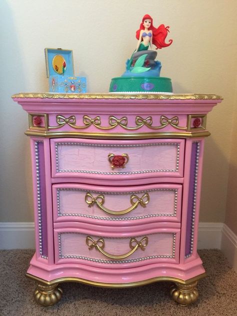 Disney Princess Furniture Redo Disney Princess Furniture, Princess Furniture, Disney Princess Bedroom, Rooms To Go Kids, Disney Princess Room, Casa Disney, Princess Bedrooms, Disney Room Decor, Disney Bedrooms