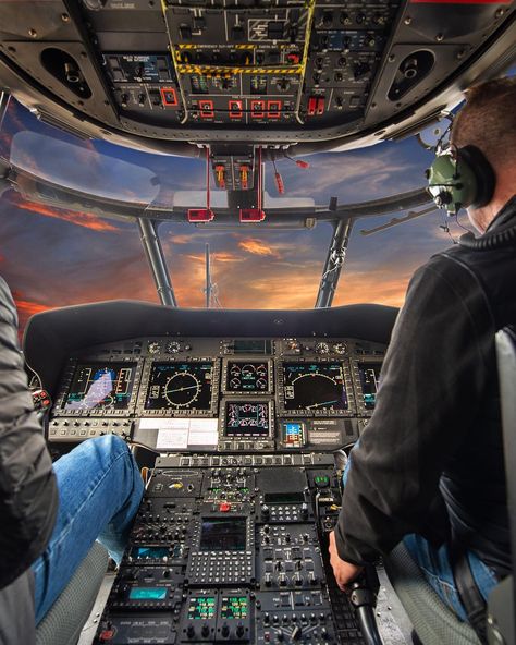 Inside the cockpit of an Air Center Helicopters Airbus H225, photographed by Dan Megna. Following up on our video from yesterday, we've… Helicopter Cockpit, Airbus Helicopters, Helicopter, Sci-fi Spaceship, Cute Animals, Photographer