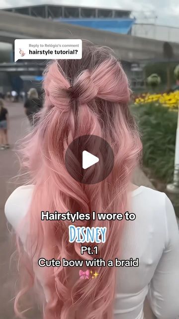 Helloitsjessicaa hairstyles + makeup | bow hairstyle I wore to disney last week!  Just got back from my trip today so now I have time to share all of them :)

I got lots of com... | Instagram Disney World Hairstyles For Women, Hair Styles For Disney World, Disney Hairstyles, Bow Hairstyle, My Trip, Get Back, Long Hair, To Share, Hairstyles