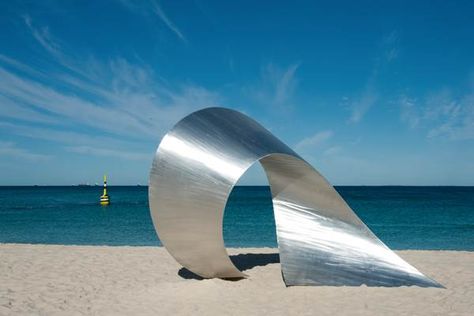 J. Pannekoek, convolution Beach Sculpture, Wave Sculpture, Cottesloe Beach, Sea Sculpture, Trophy Design, Public Sculpture, Found Art, Outdoor Sculpture, Outdoor Art