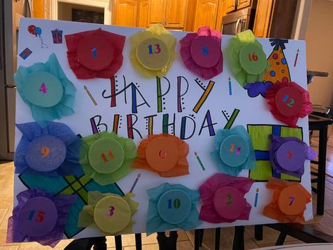 Punch Board For Gifts, Birthday Punch Game, Birthday Poke Board Gifts, Candy Punch Board, Punch Hole Birthday Board, Punch Board Gifts, Birthday Countdown Board With Cups, 10 Days Of Birthday Gifts, Birthday Gift Board With Cups