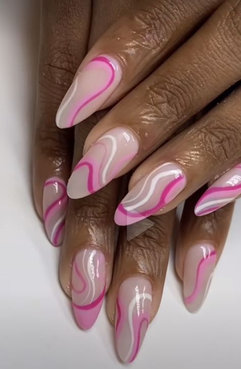 Curvy Line Nails, Wavy Nails, Lines On Nails, Cute Nail Ideas, Simple Nail, Cute Nail, Simple Nails, Nails Ideas, Nail Inspo