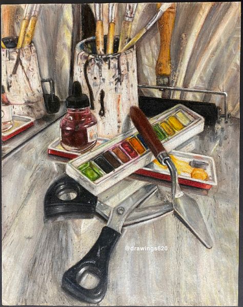 Still Life Art Supplies, Realism Still Life, Still Life Ideas, Still Life 2, Cool Art Projects, Virtual Art, Realism Art, Gcse Art, Still Life Art