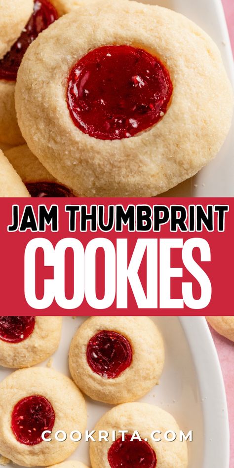 Savor the buttery goodness of these Thumbprint Cookies, topped with rich raspberry jam. A simple yet irresistible cookie for your next baking adventure! 🍪🍓 #CookieRecipes #RaspberryJam #BakingDelights #HomemadeCookies #DessertLovers Cookies With Raspberry Jam, Thumbprint Cookies Easy, Easy Holiday Baking, The Best Christmas Cookies, Cookies Best, Jam Thumbprint Cookies, Christmas Cookie Recipes Holiday, Almond Meal Cookies, Delicious Christmas Desserts