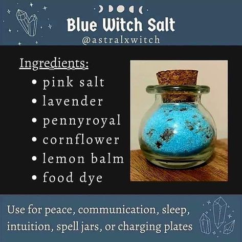 Witch Salt, Wicca Herbs, Blue Witch, Kitchen Witch Recipes, Witch Board, Magickal Herbs, Witch Herbs, Jar Spells, Green Witchcraft