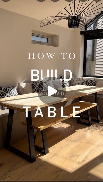 Charlotte & Bobby - DIY & Interiors on Instagram: "Chatting through and sharing a step by step guide to achieve a scaffold board table and bench today. It’s one of our most asked questions so hoping this will help. Give me a shout if you have any other questions and save for later if you have your own project planned! Also my first EVER voiceover reel. Why do I hate my voice so much?! Anyone else hate the sound of their own voice?! 😂 Happy Wednesday 🤍 *contains previously declared ads #diyhome #diyproject #diytable #diybench #diydiningtable #scaffoldboardfurniture #scaffoldboardtable #buildyourownhome #diningarea #diningroom #diningroominspo #scandifurniture #industrialmodern Dining table | DIY table | DIY project | bench seating" Diy Folding Table, Scaffold Board Table, Scaffold Table, Dining Table Diy, Dining Table Bench Seat, Diy Bench Seat, Scandi Furniture, Diy Dining Table, Scaffold Boards