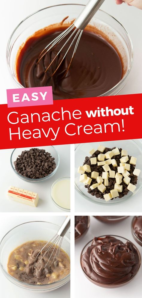 Chocolate Ganache Recipe With Milk, Making Chocolate Ganache, Ganache Recipe Easy With Milk, Chocolate Ganache With Half And Half, Chocolate Ganache Frosting Without Cream, Diy Chocolate Ganache, Ganache Frosting For Brownies, Easy Ganache Recipe Without Heavy Cream, Choc Ganache Frosting