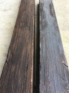 Fake Wood Beams, Kitchen Trim, Beam In Kitchen, Faux Wooden Beams, Beams Ceiling, Creating Storage, Faux Ceiling Beams, Distressing Painted Wood, Styrofoam Crafts