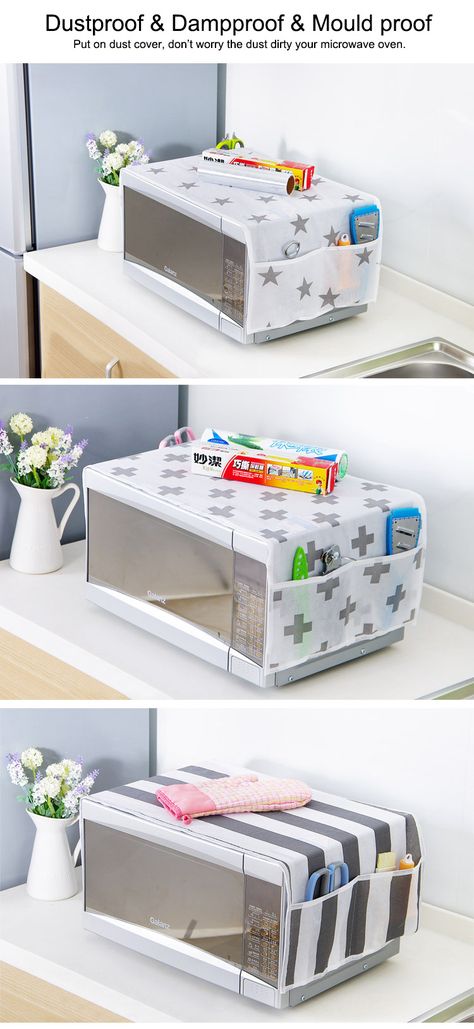 Microwave Oven Dust Cover Dustproof Storage Bags Organizer Sundries Home Decor Microwave Towel Microwave Cover, Bags Organizer, Storage Bags Organization, Cleaning Cloths, Kitchen Diy, Ramadan Decorations, Kitchen Signs, Storage Bags, Microwave Oven