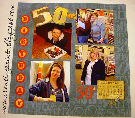 scrapbook 50th birthday | The Creative Pointe: Scrapbook Pages: 50th Birthday Birthday Scrapbook Ideas, Birthday Scrapbook Pages, 50th Birthday Decorations, Birthday Scrapbook, Scrapbook Inspiration, Scrapbook Ideas, 50th Birthday, Scrapbook Pages, Birthday Decorations