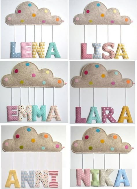 14 Ways to Upcycle Fabric Scraps as Gifts for Kids Name Decorations, Baby Sewing Projects, Fabric Letters, Birth Gift, Baby Diy, 자수 디자인, My Stuff, Baby Crafts, Baby Decor