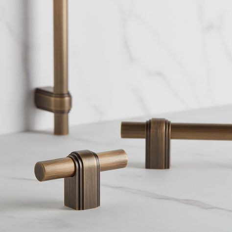 Gaumont Collection | Solid Brass Handles & Pulls | Armac Martin | Armac Martin | Armac Martin Art Deco Hardware, Bespoke Handles, Armac Martin, Brass Cabinet Hardware, Shaker Style Kitchens, Brass Cabinet Knob, Hardware Pulls, Brass Cabinet, Interior Concept