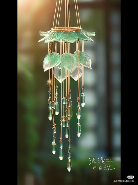 Sun Catcher Ideas Diy, Stained Glass Chimes, Sun Catchers Diy Suncatchers, Spiritual Room Ideas, Glass Windchimes, Crystal Suncatchers Diy, Colorful Room Decor, Diy Suncatchers, Crystal Wind Chimes