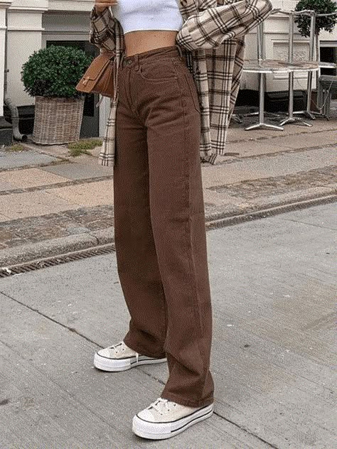 Jeans Marron, High Waist Boyfriend Jeans, Jeans Online Store, Jeans Brown, Brown Jeans, Boyfriend Jean, Outfit Jeans, Jeans Online, Jeans Boyfriend