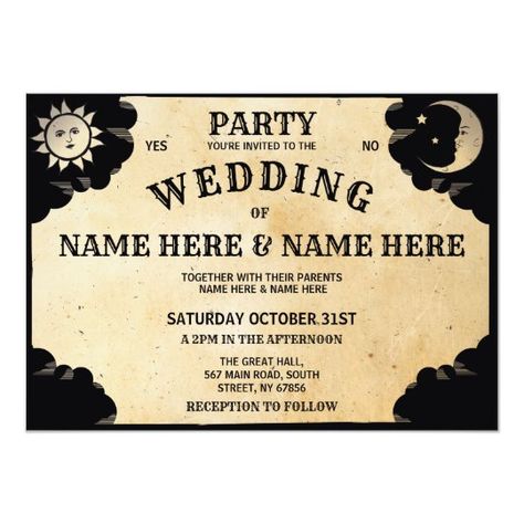 Halloween Bridal Showers, Gothic Party, Halloween Invite, Tarot Board, Halloween Themed Wedding, Hallowen Ideas, Skull Wedding, Halloween Gothic, Dark Wedding