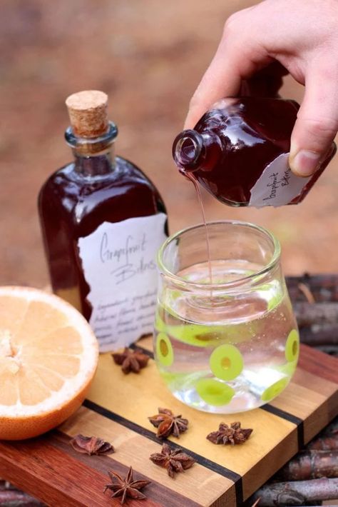 Digestive Bitters & Grapefruit Bitters Recipe Herbal Bitters Recipe, Grapefruit Bitters, Digestive Bitters, Bitters Recipe, Hawthorn Berry, Mountain Rose Herbs, Herbal Drinks, Healthy Cholesterol Levels, Wild Food