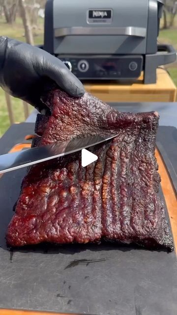 James Brown on Instagram: "Crispy Pork Belly 🤤  Made on my @ninjakitchen Woodfire Outdoor Grill #sponsoredbyninja 🔥The new Ninja Woodfire Grill allows you to Grill, Smoke or Air Fry outdoors all in one 🤩
.
This Pork Belly came out so crispy! I started off by smoking it at 225 for 3 hours with the Robust Blend Ninja Woodfire Pellets that had an fantastic aroma and paired with this meal perfectly! From here, I simply twisted to knob to Air Crisp at 450 for 20 minutes. The end result was pure satisfaction 💯
.
Ninja has taken cooking outdoors and I couldn’t be happier about it #ninjaoutdoors
.
Shop now with the link in my bio 👌 #ninjawoodfire" Ninja Outdoor Woodfire Grill Recipes, Ninja Woodfire Outdoor Grill Recipes, Ninja Woodfire Grill Recipes, Ninja Woodfire Grill, Smoker Grill Recipes, Pure Satisfaction, Cooking Outdoors, Hamburgers Grilled, Crispy Pork Belly