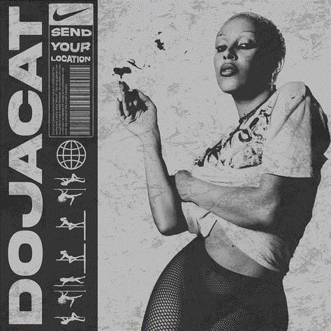 Doja Cat Black Outfit, Doja Cat Aesthetic Black And White, Doja Cat Poster Prints, Black And White Doja Cat, Poster Black And White Graphic Design, Doja Poster, Doja Cat Poster, Doja Cat Aesthetic, Cool Poster Designs