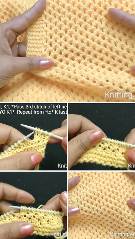 Stitch Knitting Pattern, Mesh Stitch, Knitting Stitches Tutorial, Mesh Pattern, Knitted Blanket, Baby Blanket Knitting Pattern, Pattern Knitting, Blanket Knitting Patterns, Knit Stitch Patterns