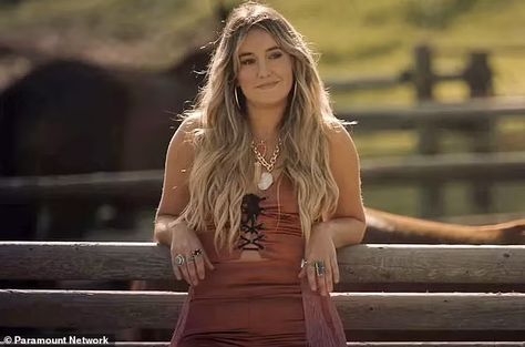 Lainey Wilson watches her acting debut in the Season 5 premiere of Yellowstone | Daily Mail Online Lainey Wilson Yellowstone, Lainy Wilson, Lainey Wilson Fashion, Lainey Wilson Hair, Lainey Wilson Style, Lainey Wilson Pants, Lainey Wilson, Lainey Wilson Outfits, Army Tumblr