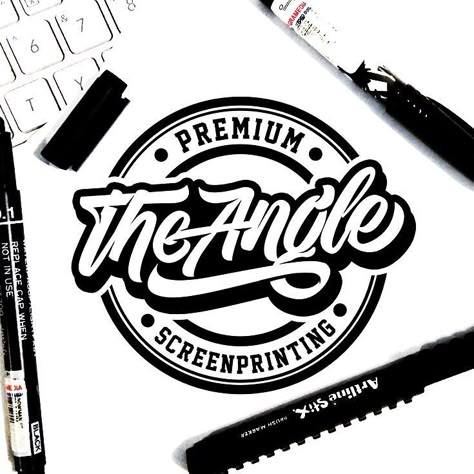 853 Me gusta, 10 comentarios - Ratno Galih R. Hadiwidjojo (@r_ozelart) en Instagram: "Lettering logo for @theangle_screenprinting , follow them they have many cool stuff & projects🔥🔥 .…" Calligraphic Logo, Letras Cool, Pilot Parallel Pen, Typography Drawing, Hand Lettering Logo, Business Fonts, Vintage Logos, Restaurant Logo, Retro Logos