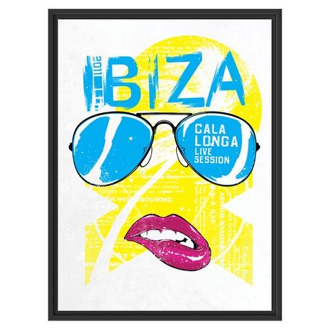 Ibiza Framed Graphic Art Print in White East Urban Home Size: 80cm H x 60cm W Canvas Picture, Wall Decor Pictures, Bedroom Hallway, Mambo, Kitchen Living Room, White Canvas, Canvas Pictures, Black Paint, Picture Wall