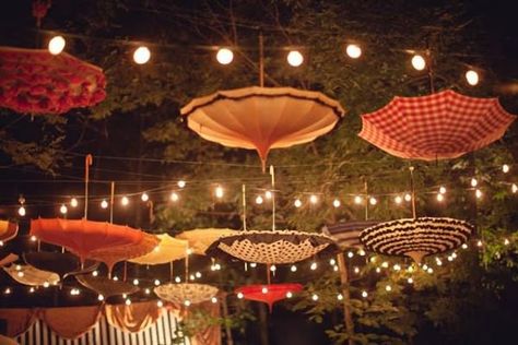 garden ideas, umbrella  Beautiful idea for a wedding or any garden party ! ++ Here Garden Party Decorations Diy, Diy Garden Party, Vintage Circus Theme, Circus Wedding, Paper Parasol, Umbrella Decorations, Carnival Wedding, Garden Party Decorations, בר מצווה