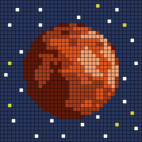 Alpha pattern #54733 variation #93428 | BraceletBook Galaxy Alpha Pattern, Space Alpha Pattern, Mars Space, Science Astronomy, Crochet Graph, Pixel Art Grid, Mosaic Ideas, Art Patterns, Crochet Inspo