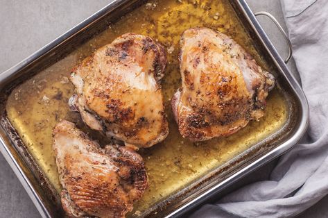 Roasted Turkey Thighs Recipe Turkey Parts Recipe, Roasted Turkey Thighs, Turkey Thigh Recipes, Turkey Thigh, Turkey Pieces, Turkey Thighs, Turkey Broth, Whole Turkey, Baked Turkey