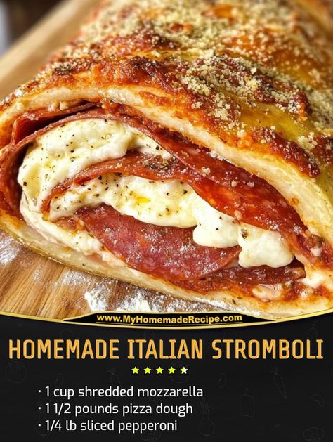 Stromboli With Pizza Dough, Italian Stromboli Recipe, Stromboli Italian, Italian Stromboli, Golden Pizza, Stromboli Recipe Easy, Homemade Stromboli, Stromboli Recipe, Baked Asparagus