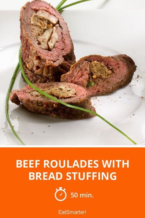 Beef Rouladen Recipe With Stuffing, Beef Roulades, Beef Roulade, Rouladen Recipe, Beef Rouladen, Beef Cutlets, Bread Stuffing, Sunday Recipes, Porcini Mushrooms