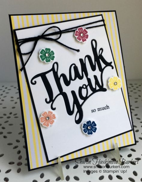 AstheInkDries-ABigThankYou-620side Thank U Cards, Homemade Greeting Cards, Stampin Up Project, Stampin Up Catalog, Thanks Card, Stamping Up Cards, Birthday Thank You, Pretty Cards, Stamping Up